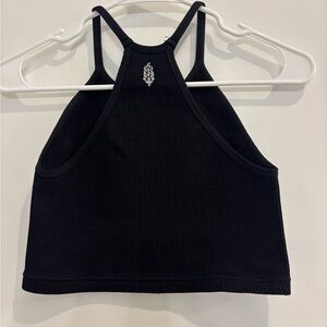 Free People - FP Movement Black Ribbed Halter Top